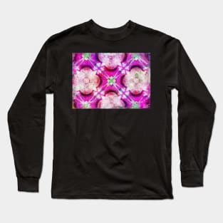 Tea cups and Teaspoons Kaleidoscope Abstract Impressionist Painting Long Sleeve T-Shirt